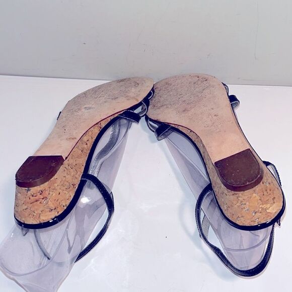 Kate Spade 1” leather wedge heels navy blue - Picture 11 of 12